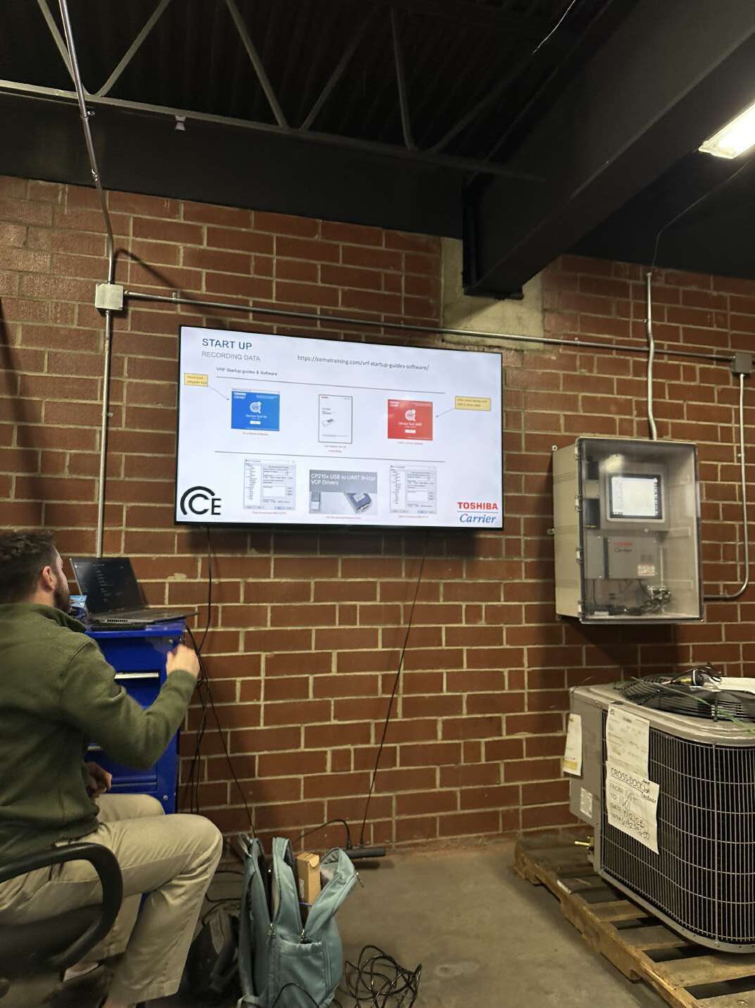 Commercial rooftop HVAC installation