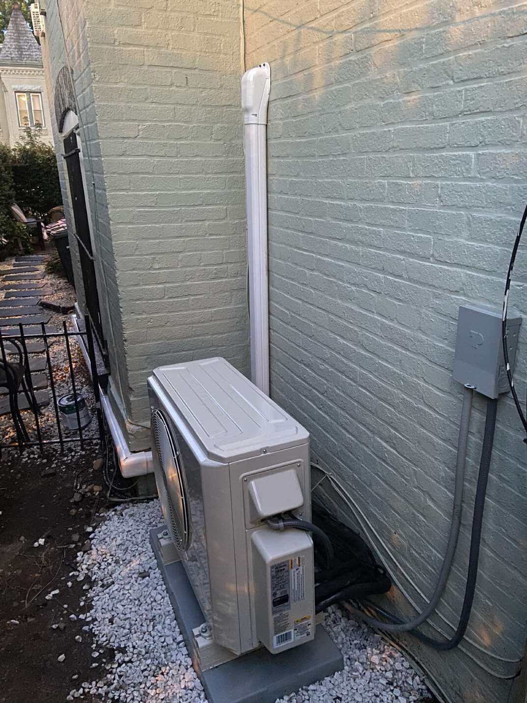 Ductless indoor HVAC installation