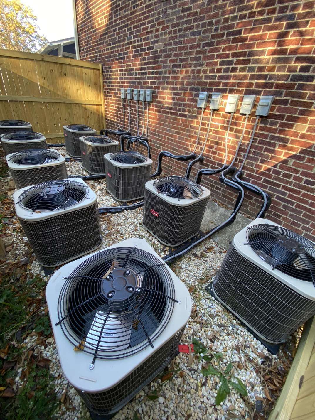 Outdoor HVAC equipment staging